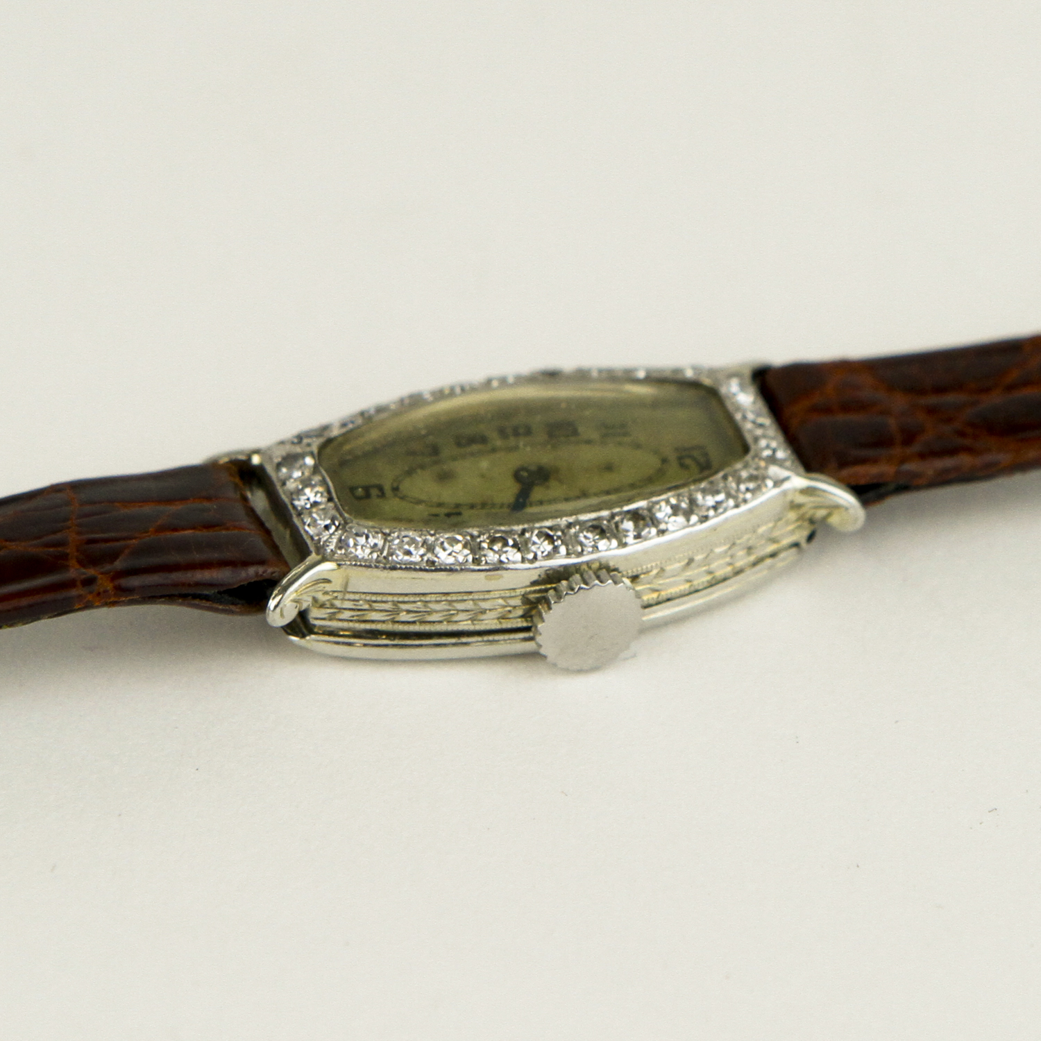 Vintage Elgin 18K Gold, Platinum, and Diamond Watch