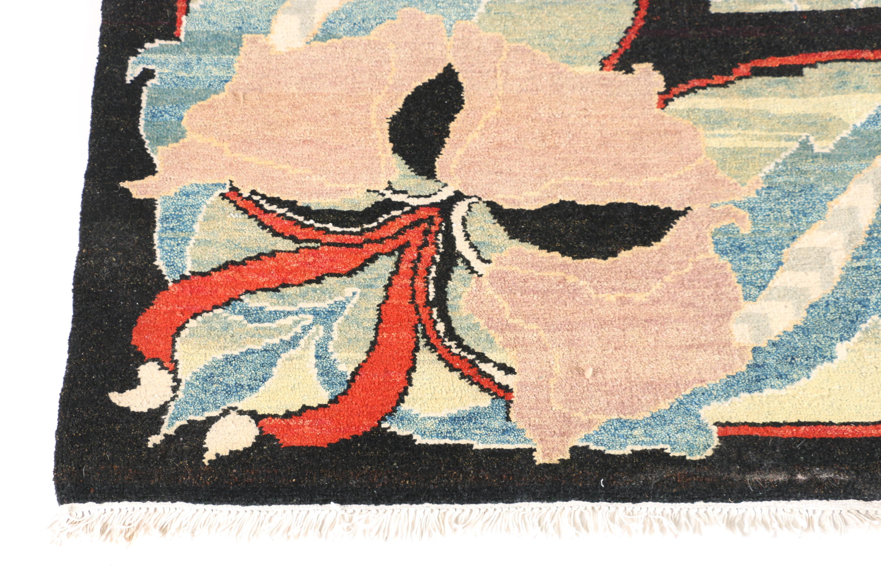 Hand-Knotted Turkish Arts and Crafts Area Rug