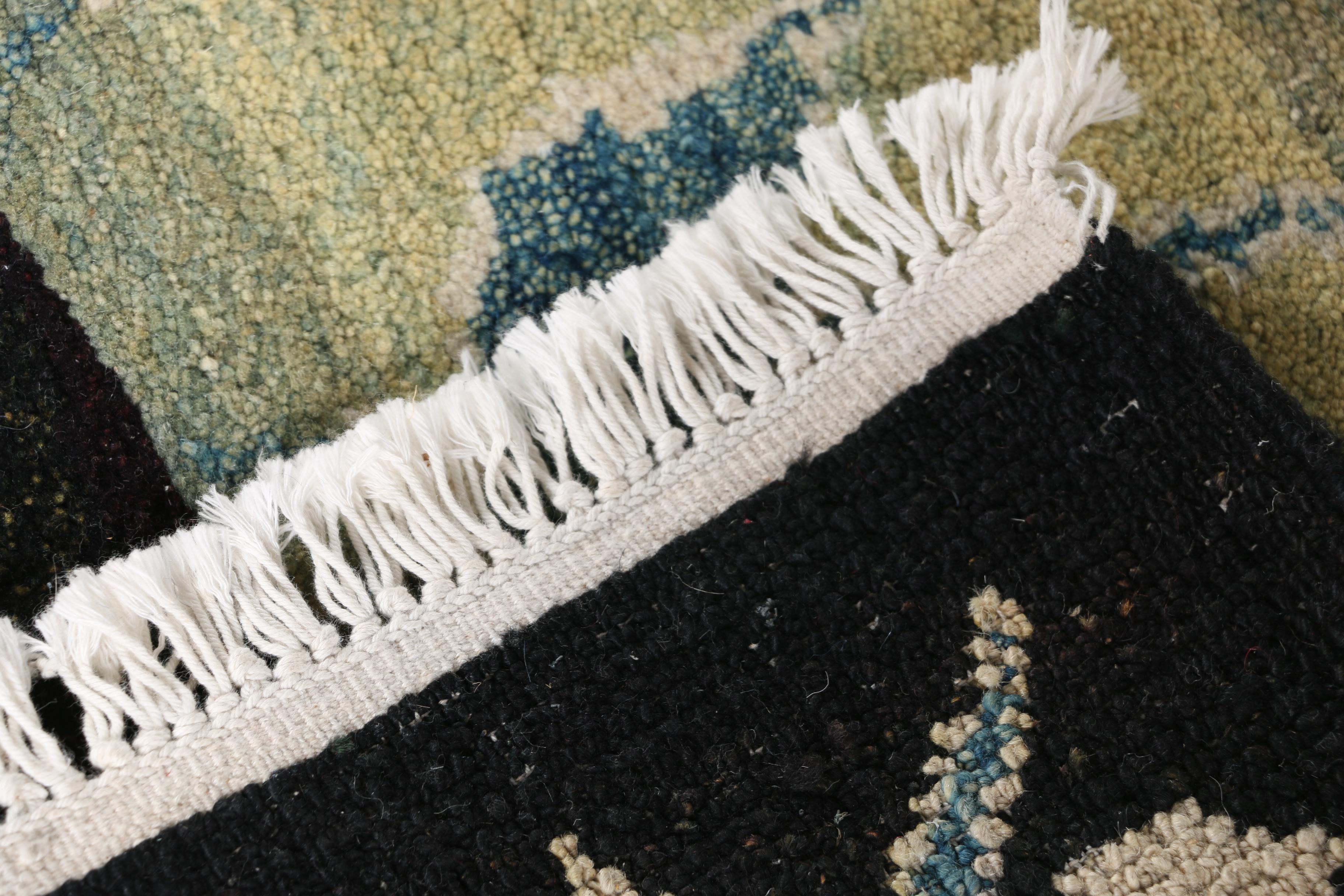 Hand-Knotted Turkish Arts and Crafts Area Rug