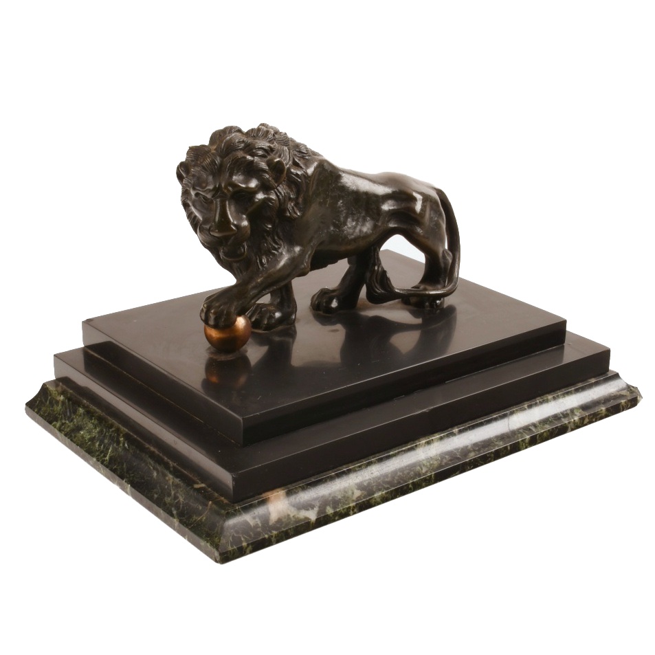 Cast Brass Lion Sculpture