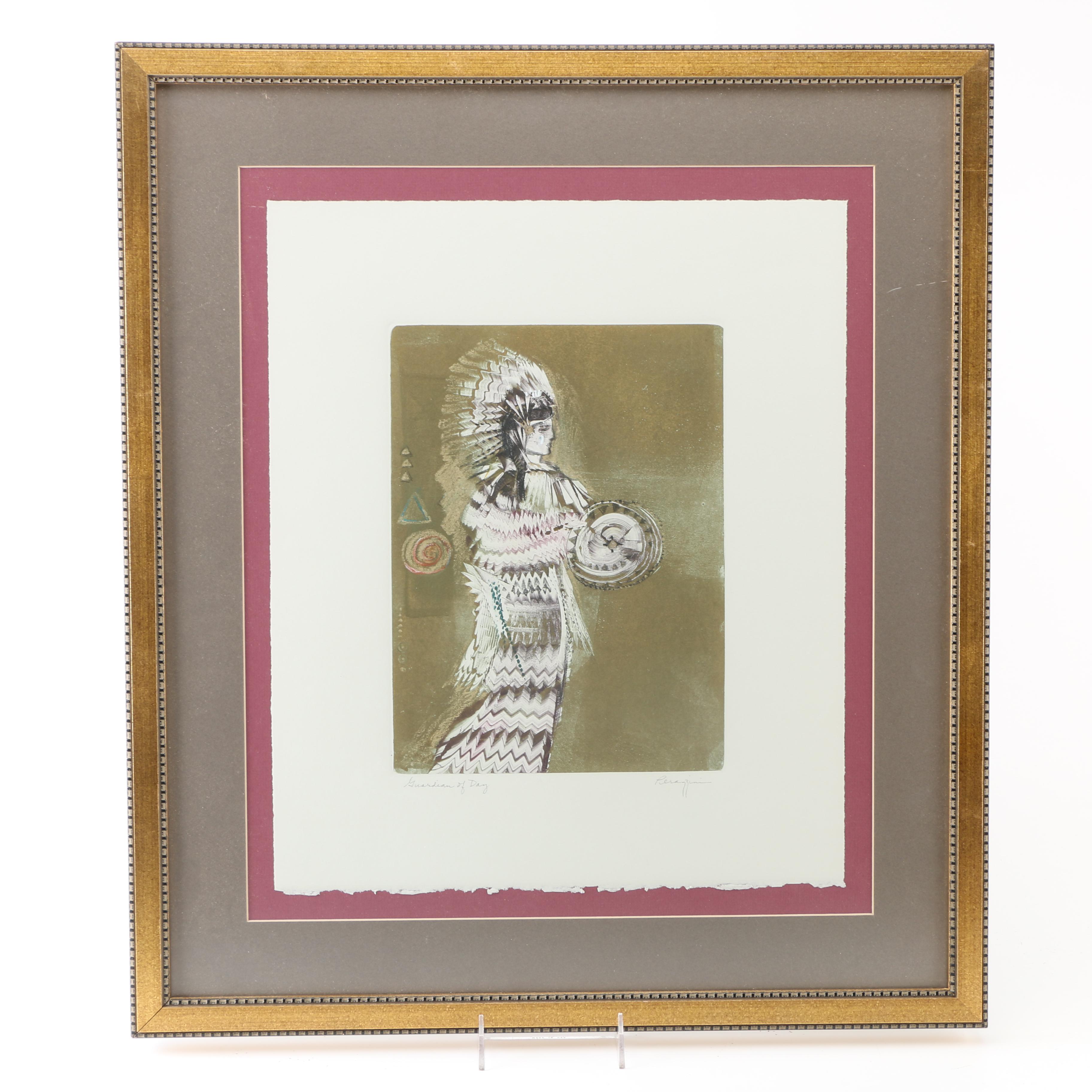 Gail Perazzini Hand Pulled Print "Guardian of Day"