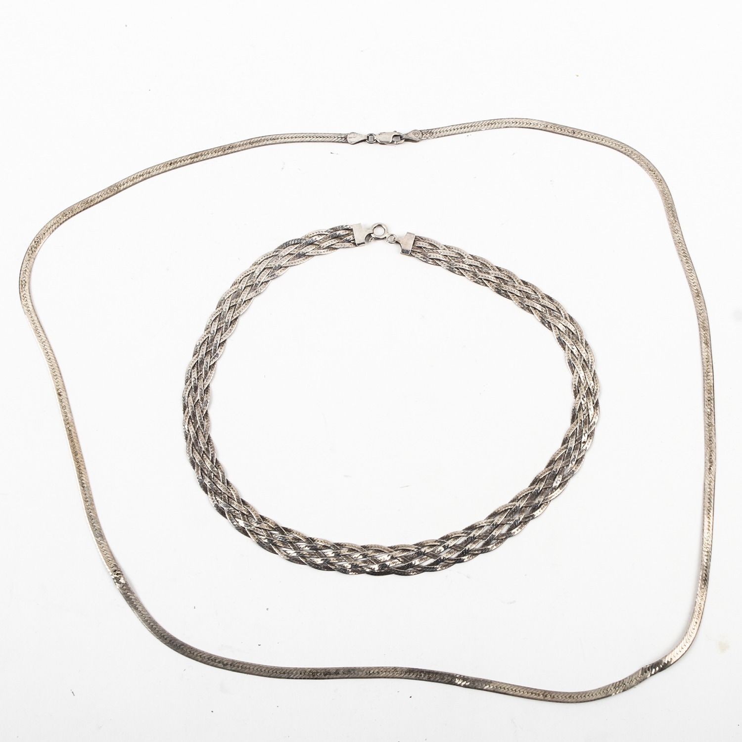 Pair of Sterling Silver Necklaces