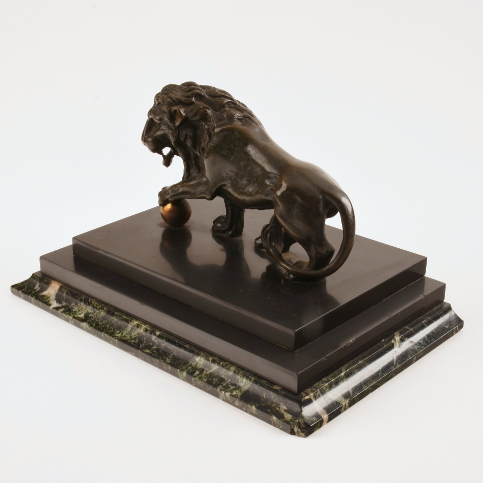 Cast Brass Lion Sculpture