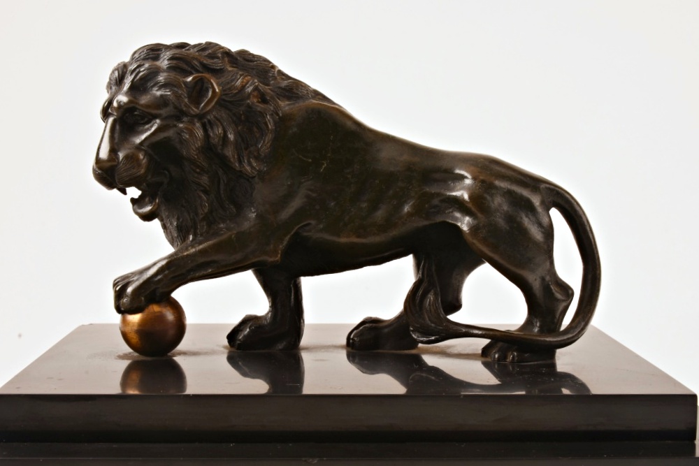Cast Brass Lion Sculpture