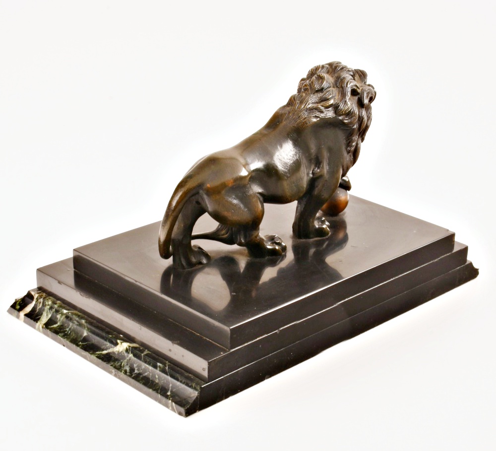 Cast Brass Lion Sculpture