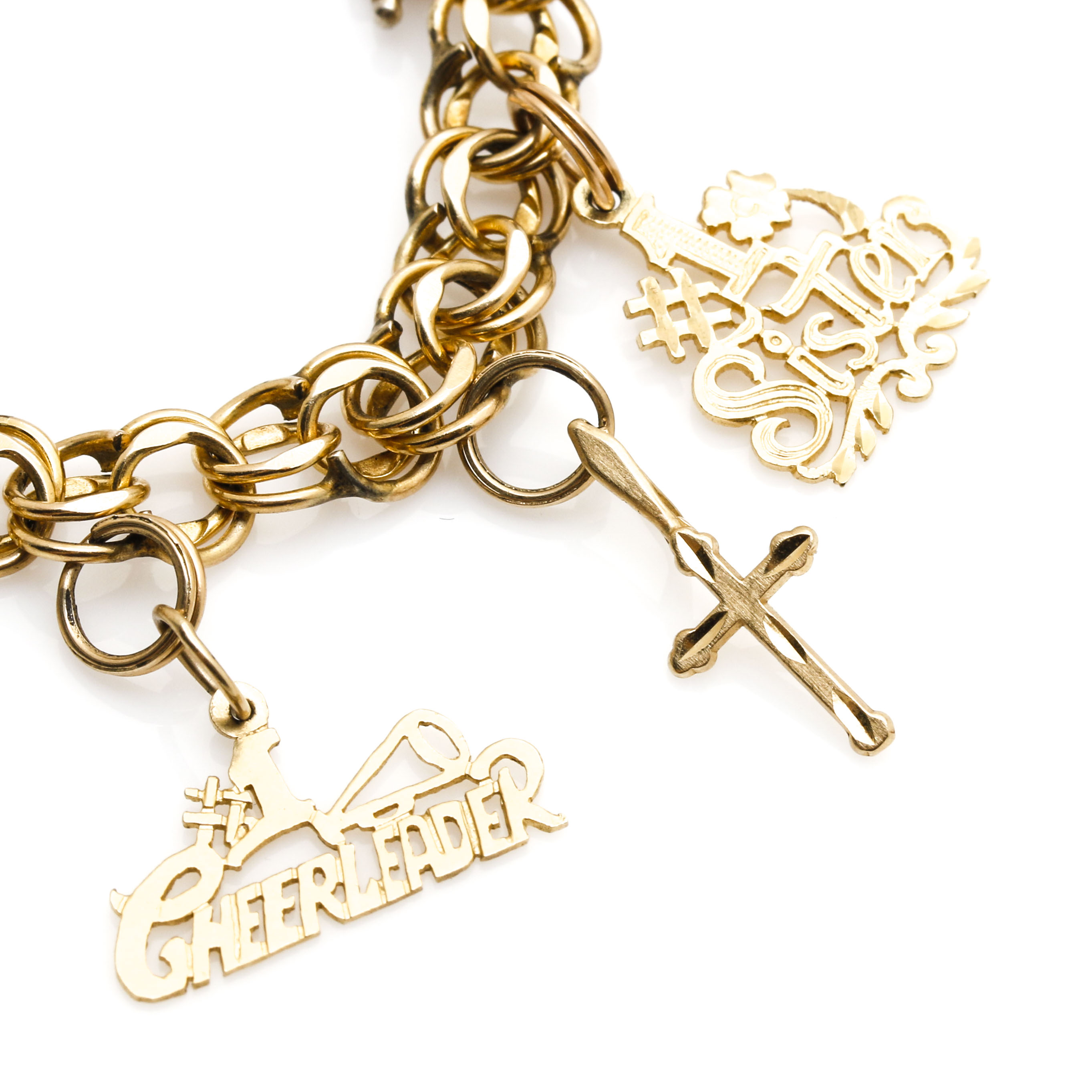 Gold-Filled Bracelet With 14K Yellow Gold Charms