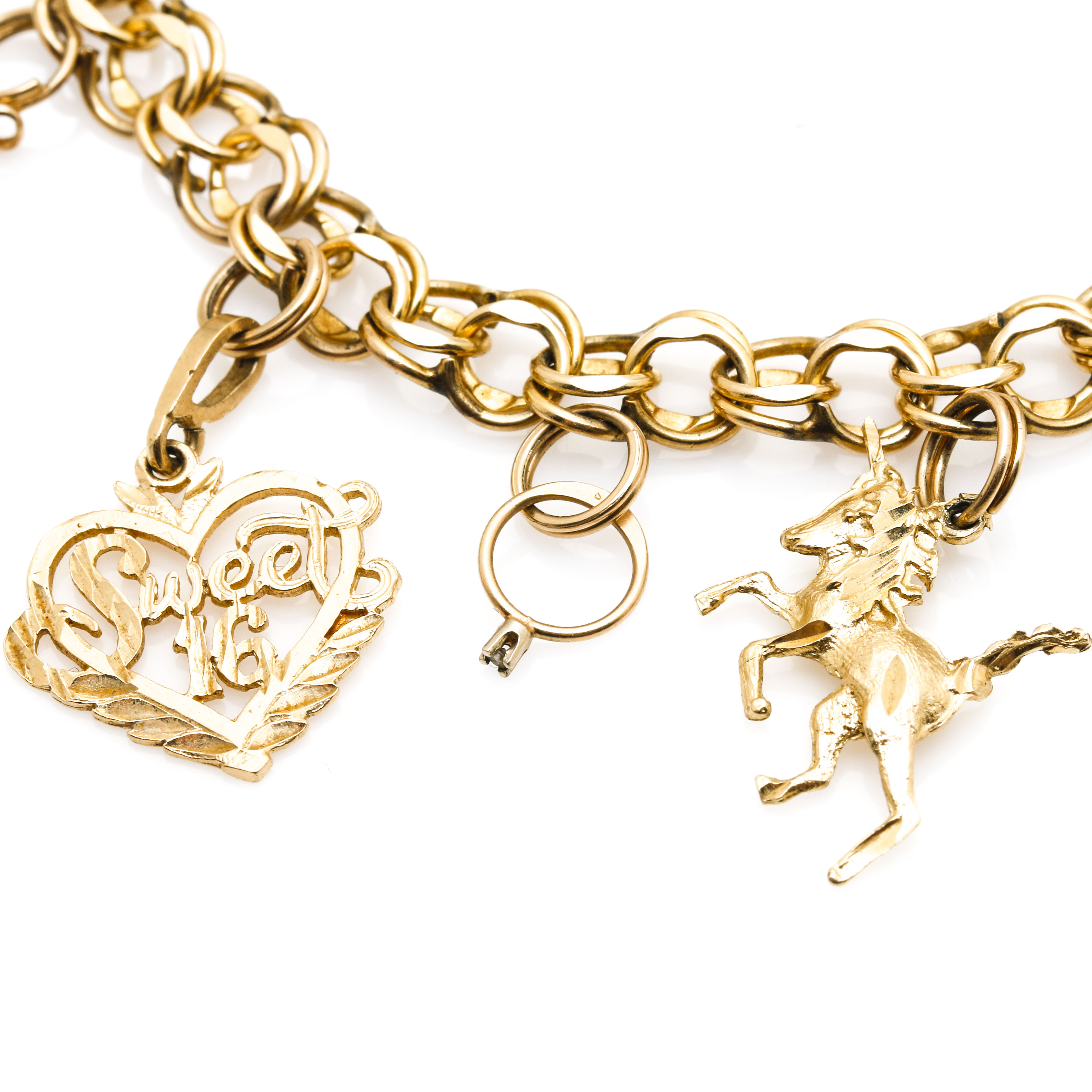 Gold-Filled Bracelet With 14K Yellow Gold Charms