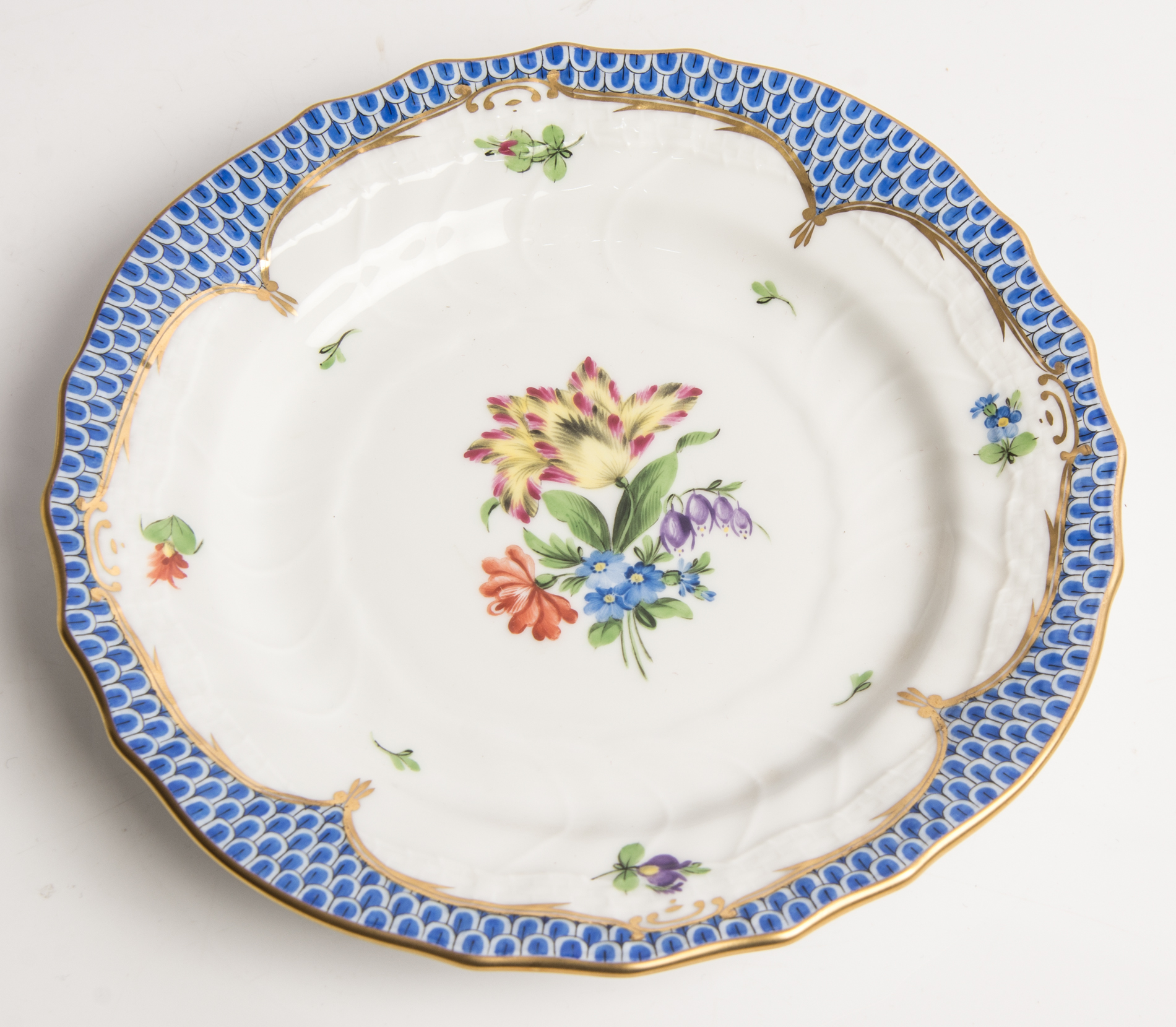 Herend "Printemps Blue Border" Mini Tureen and Underplate