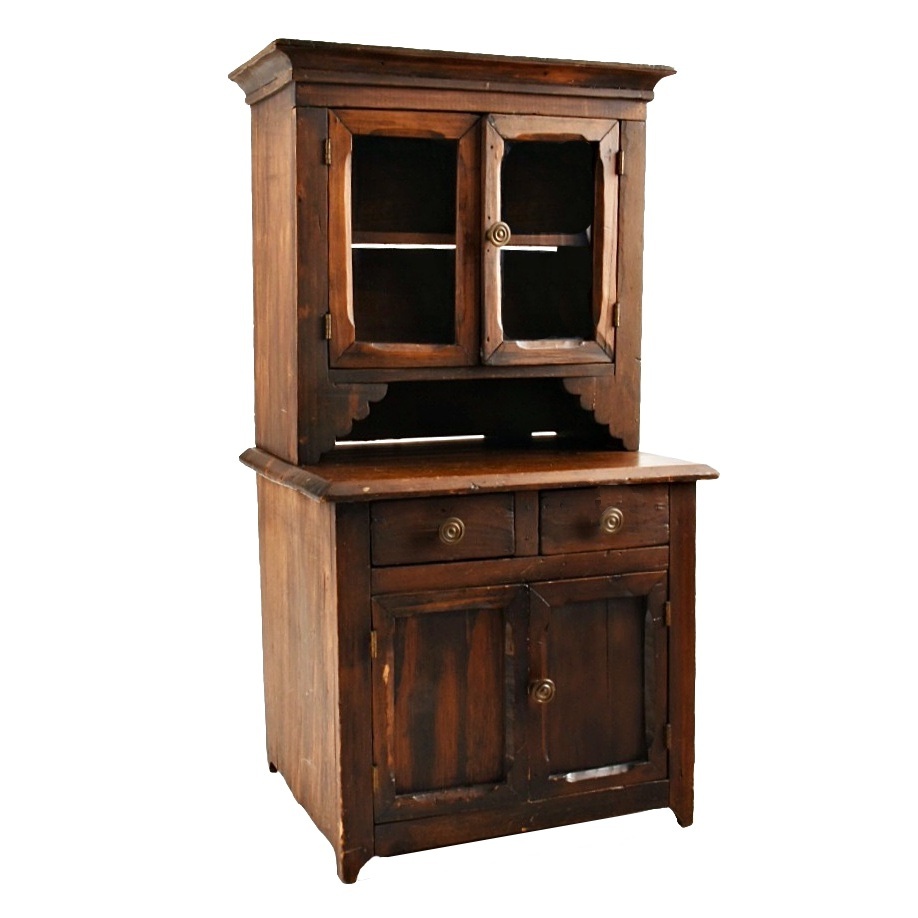 A 19th Oak Miniature Child's Stepback Cabinet