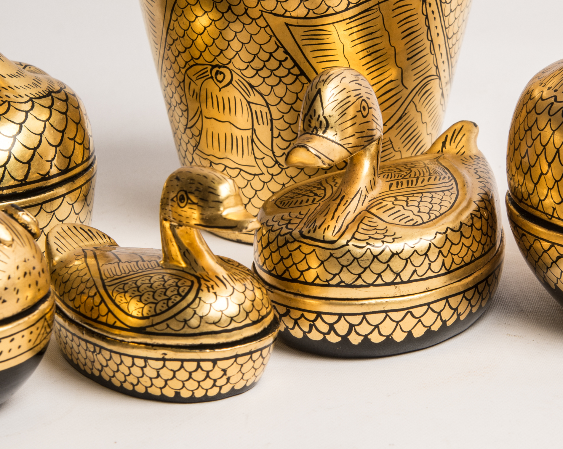 Gold Tone Animal Trinket Boxes