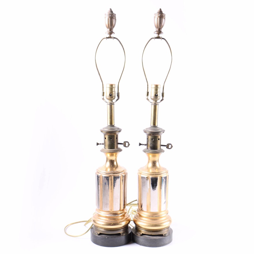 Oil Burning Style Brass Table Lamps
