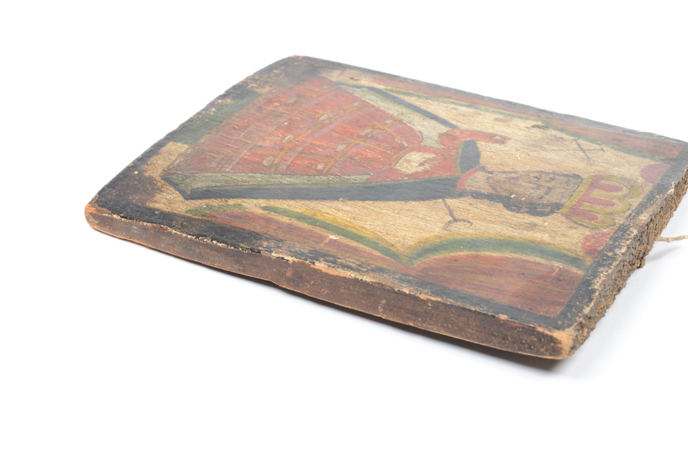 Antique Spanish Colonial Retablo of a Sainted Queen