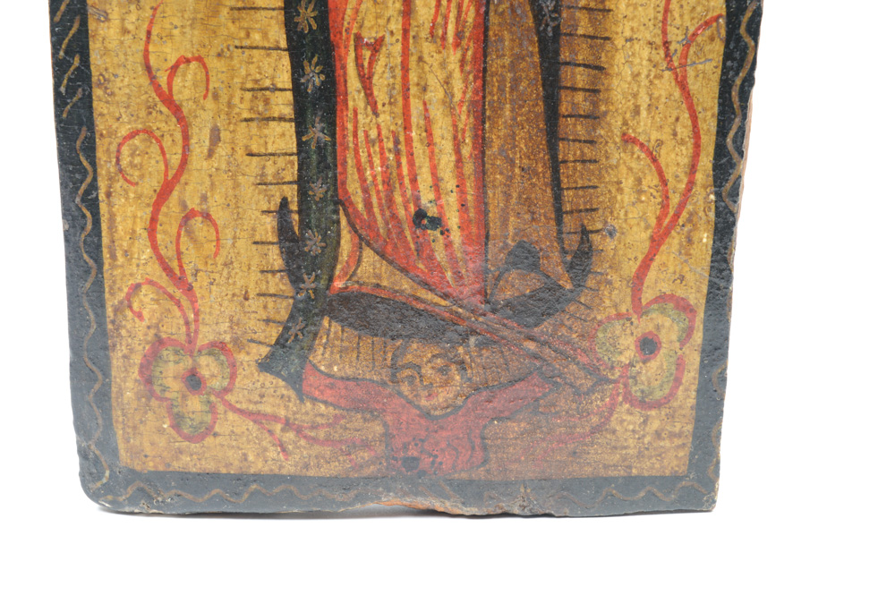 Antique Spanish Colonial Retablo of the Virgin of Guadalupe