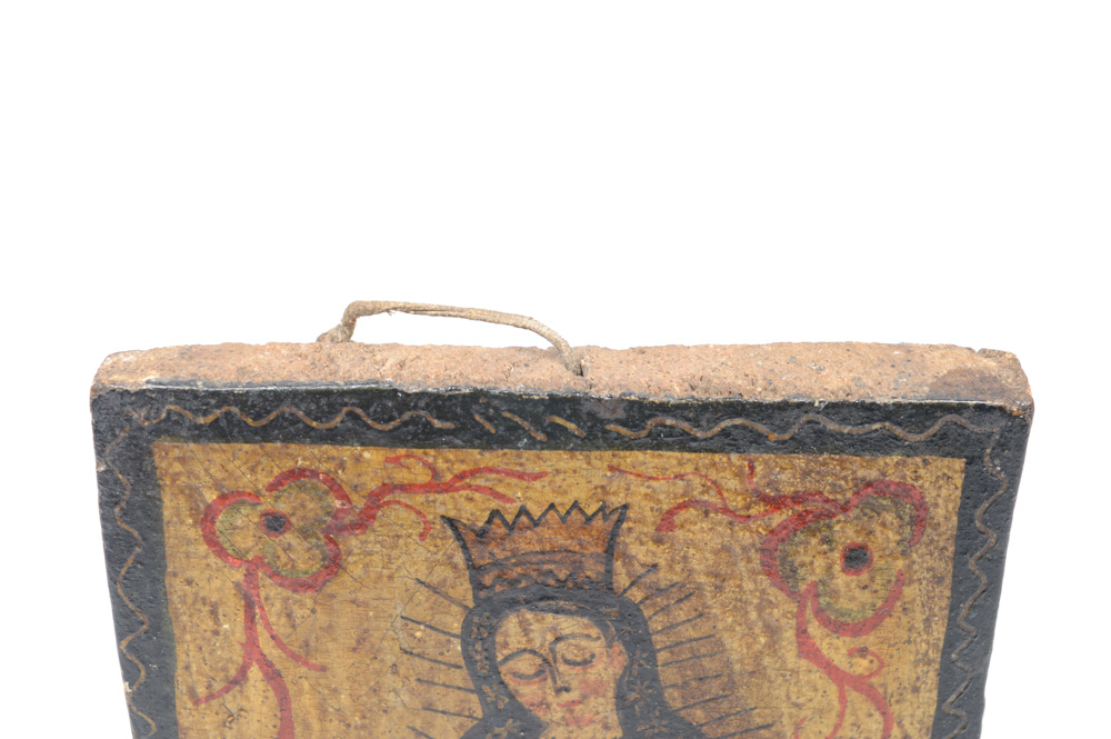 Antique Spanish Colonial Retablo of the Virgin of Guadalupe