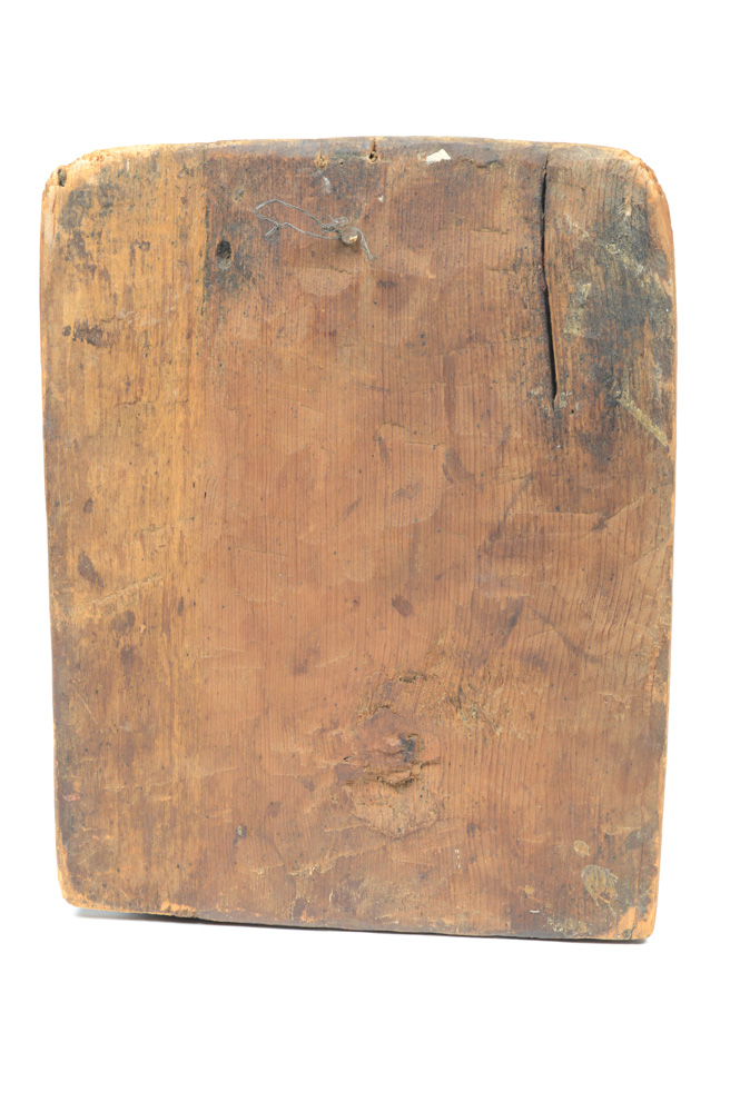 Antique Spanish Colonial Retablo of Mary with Two Figures