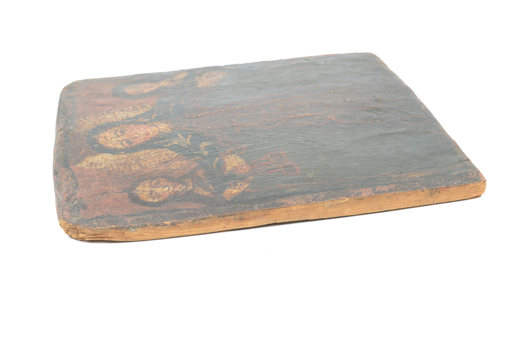 Antique Spanish Colonial Retablo of Mary with Two Figures