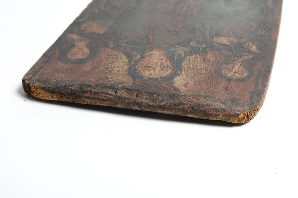 Antique Spanish Colonial Retablo of Mary with Two Figures