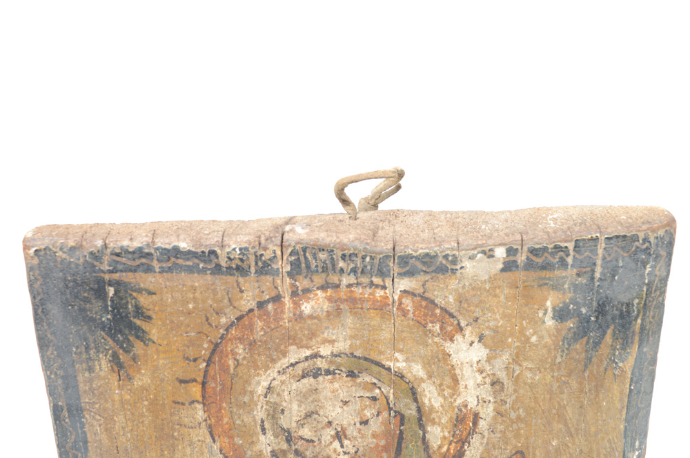 Antique Spanish Colonial Retablo of le Virgen Maria