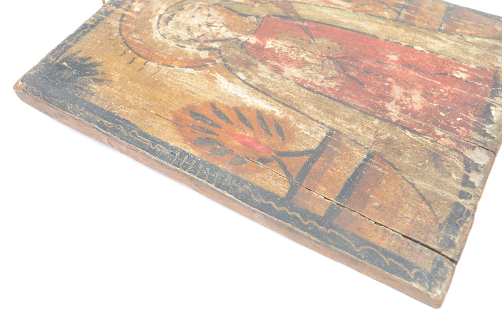 Antique Spanish Colonial Retablo of le Virgen Maria