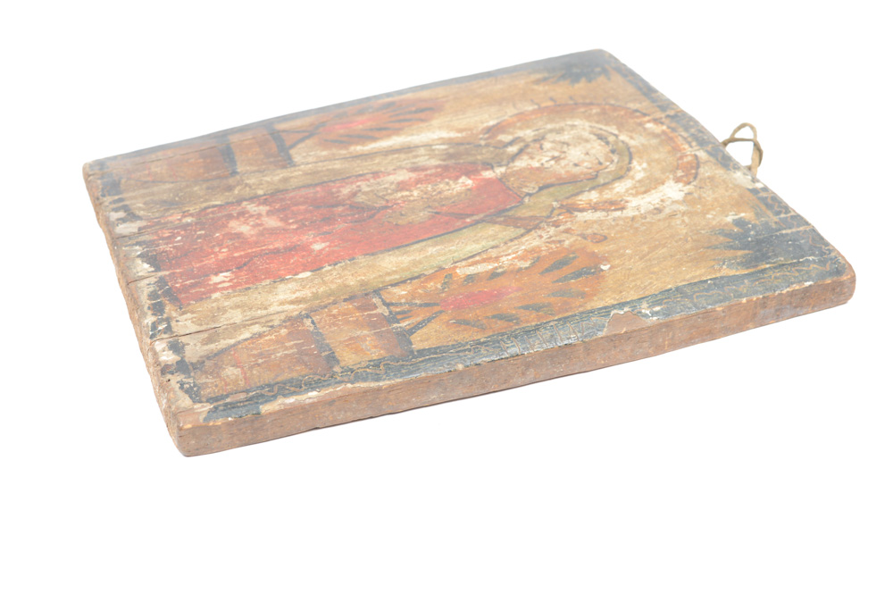 Antique Spanish Colonial Retablo of le Virgen Maria