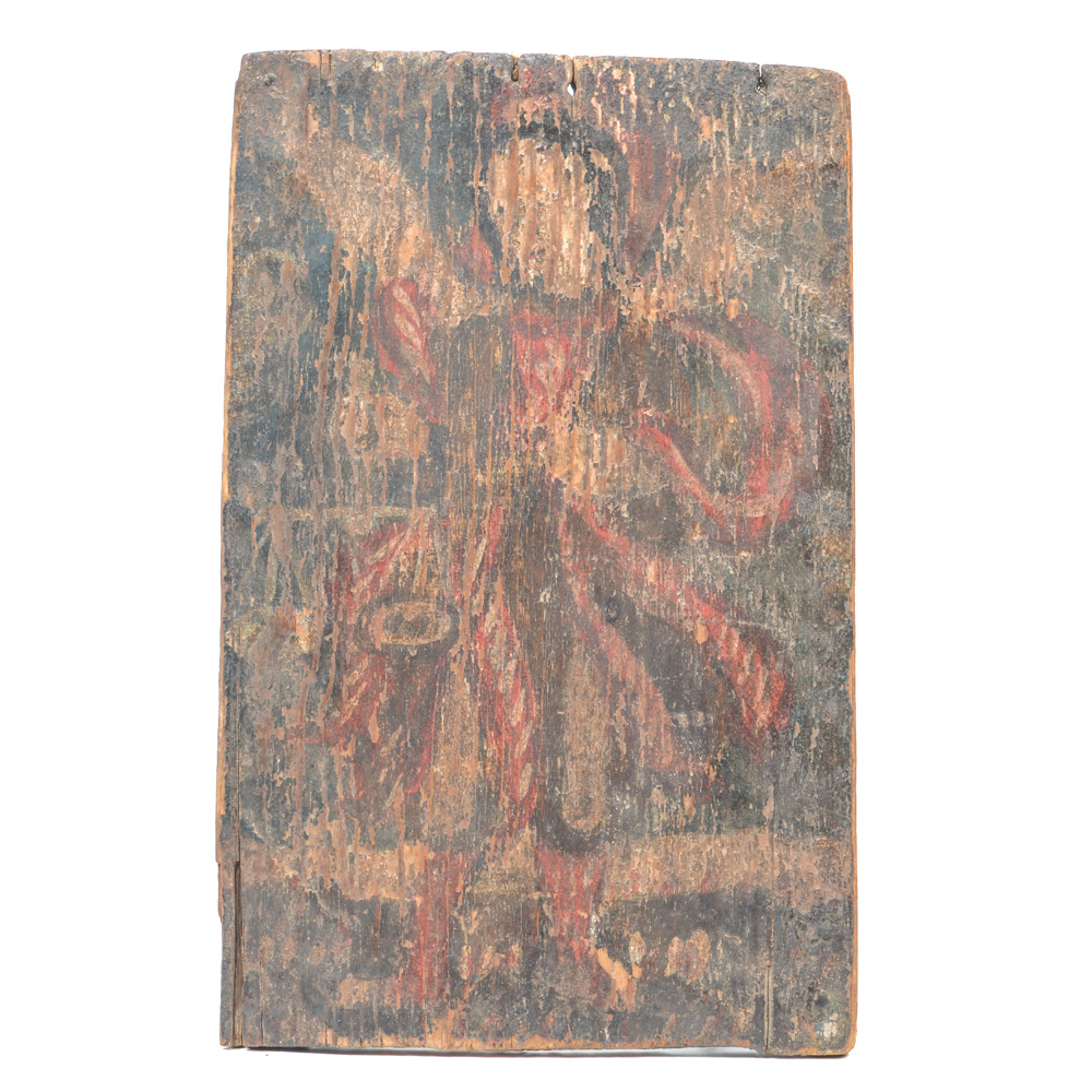 18th-19th Century Spanish Colonial Retablo of Arcángel Miguel