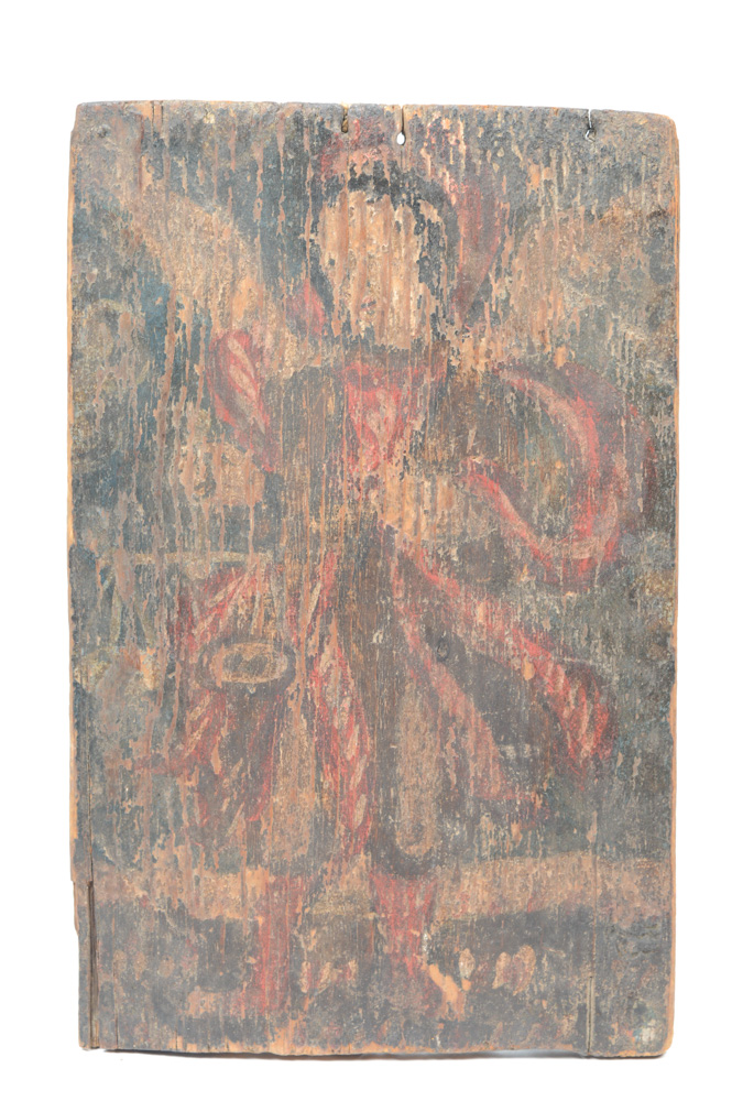 18th-19th Century Spanish Colonial Retablo of Arcángel Miguel