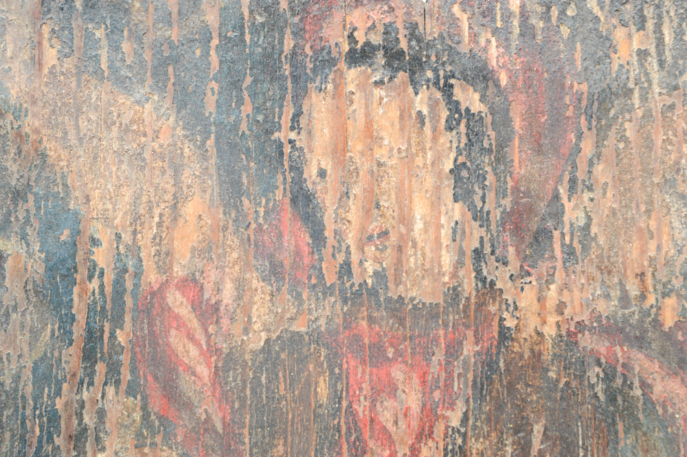 18th-19th Century Spanish Colonial Retablo of Arcángel Miguel