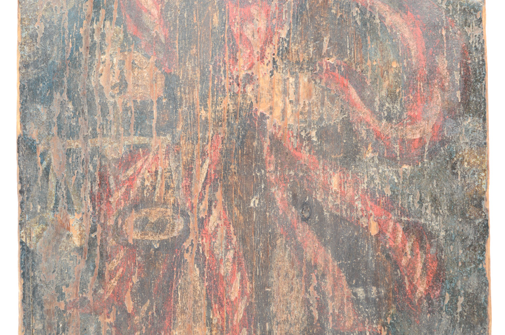 18th-19th Century Spanish Colonial Retablo of Arcángel Miguel