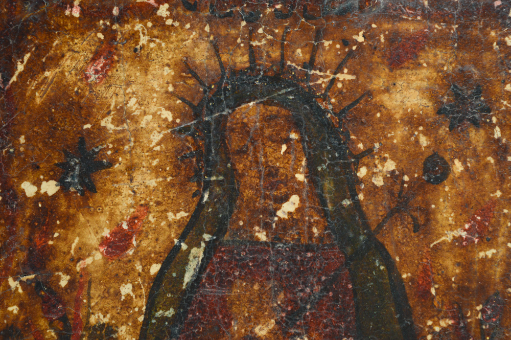 Late 18th Century Colonial Retablo of the Blessed Virgin Mary