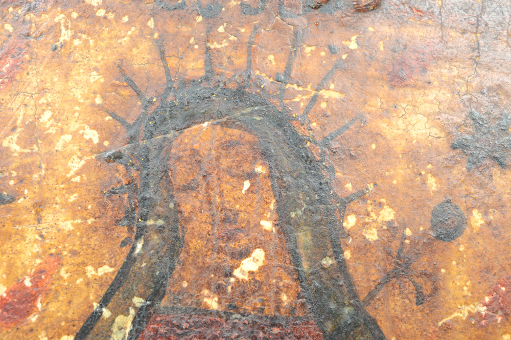 Late 18th Century Colonial Retablo of the Blessed Virgin Mary