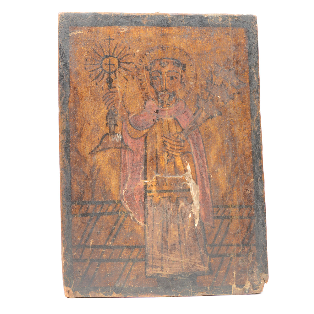 19th Century Spanish Colonial Retablo of San Ramón Nanato