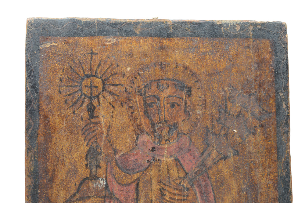 19th Century Spanish Colonial Retablo of San Ramón Nanato