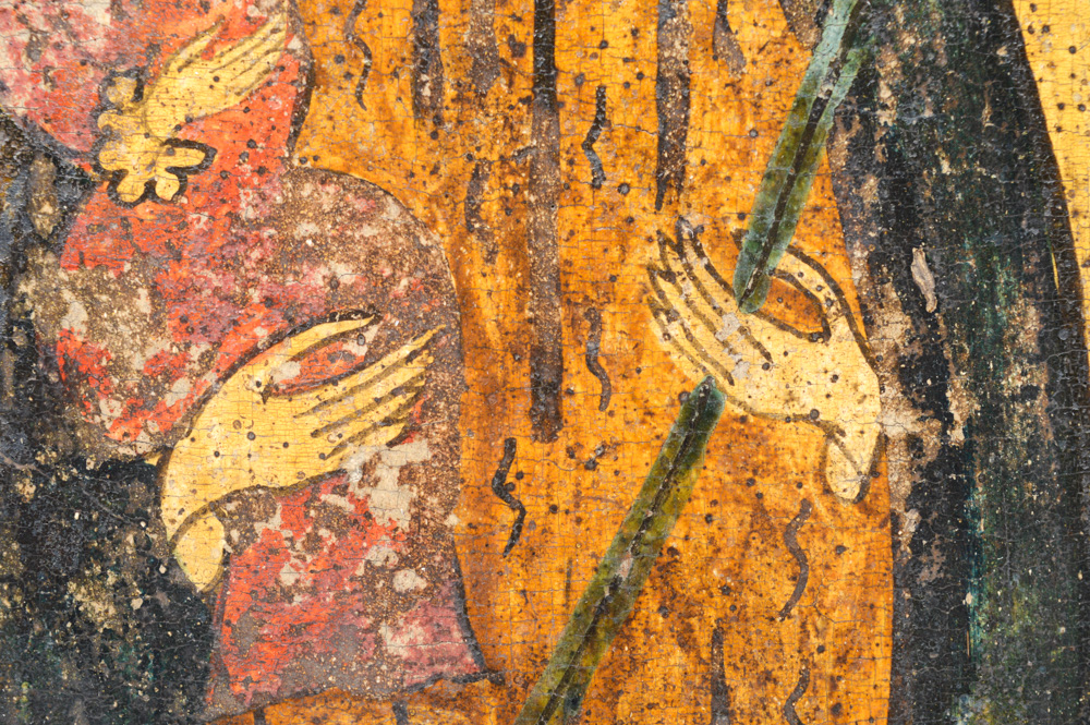 18th/19th Century Spanish Colonial Retablo of  San Jose y Jesus