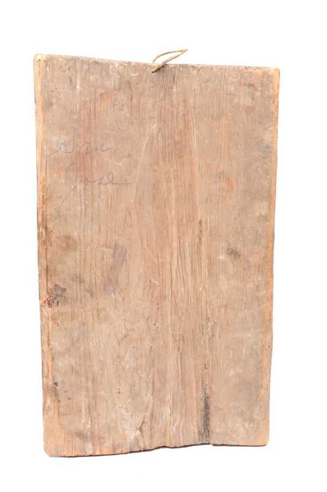 18th/19th Century Spanish Colonial Retablo of  San Jose y Jesus