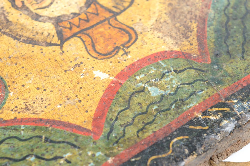 18th/19th Century Spanish Colonial Retablo of  San Jose y Jesus