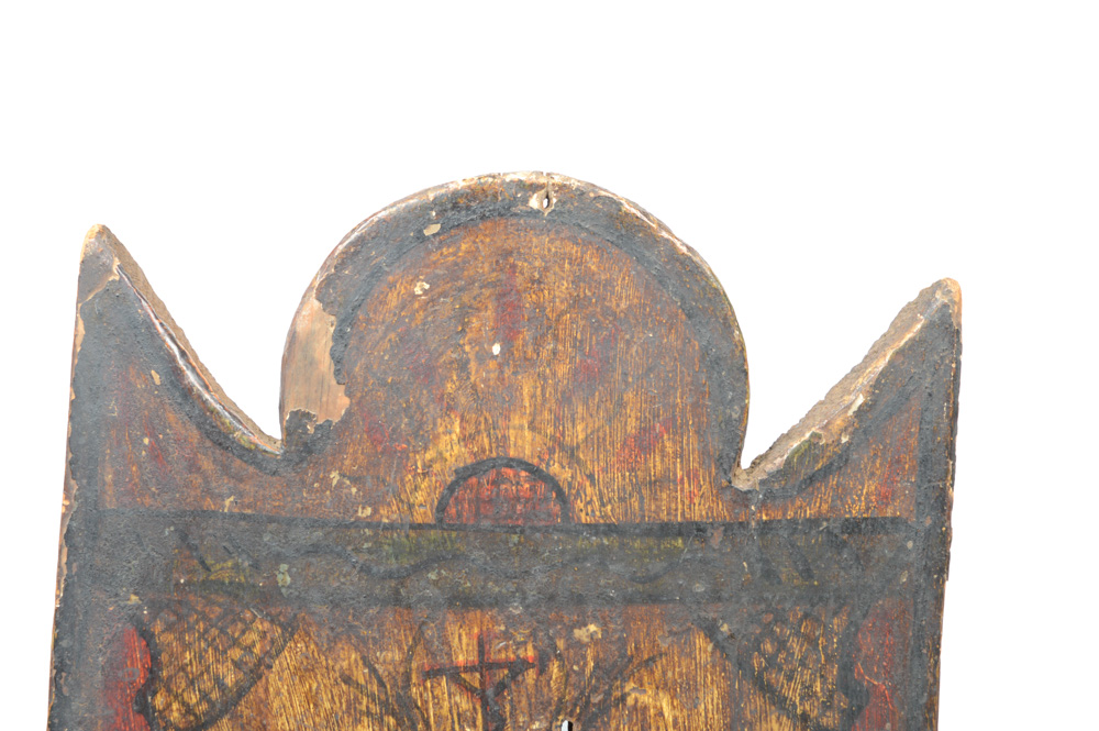 Antique Spanish Colonial Retablo-El Sagrado Corazón de Jesús