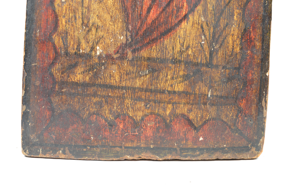 Antique Spanish Colonial Retablo-El Sagrado Corazón de Jesús