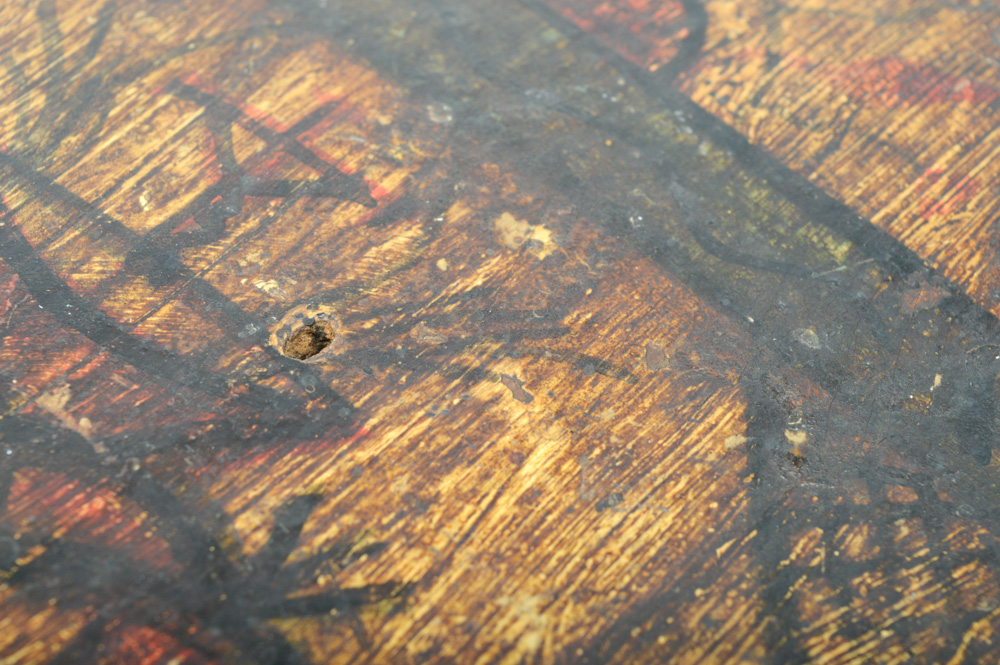 Antique Spanish Colonial Retablo-El Sagrado Corazón de Jesús