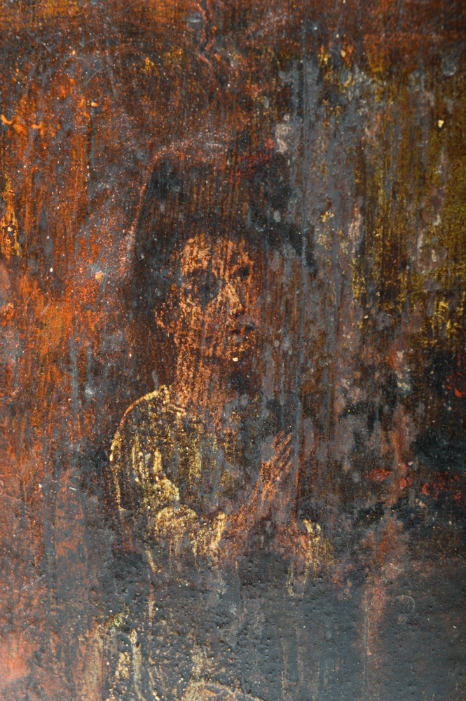 Antique Spanish Colonial Retablo of Mary and Jesus