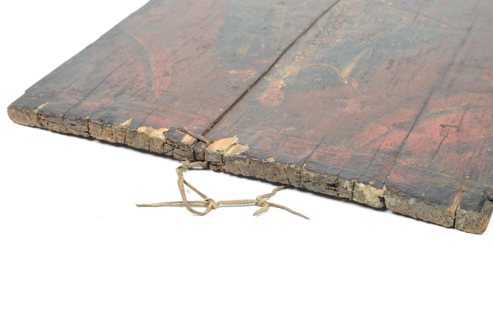 Antique Spanish Colonial Retablo of Mary and Jesus