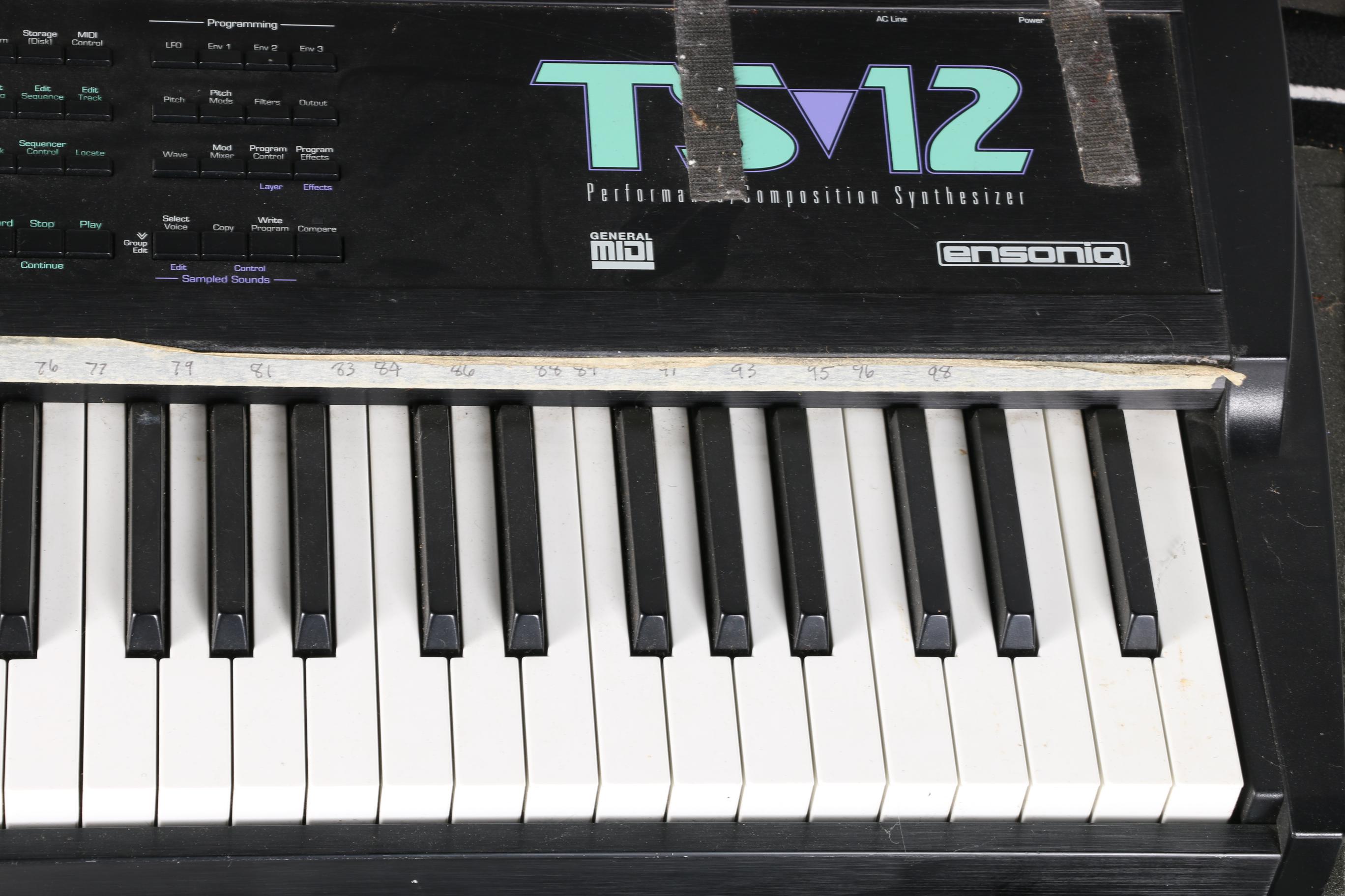 1990s Ensoniq TS-12 Synthesizer and "Rusted Root" Road Cases