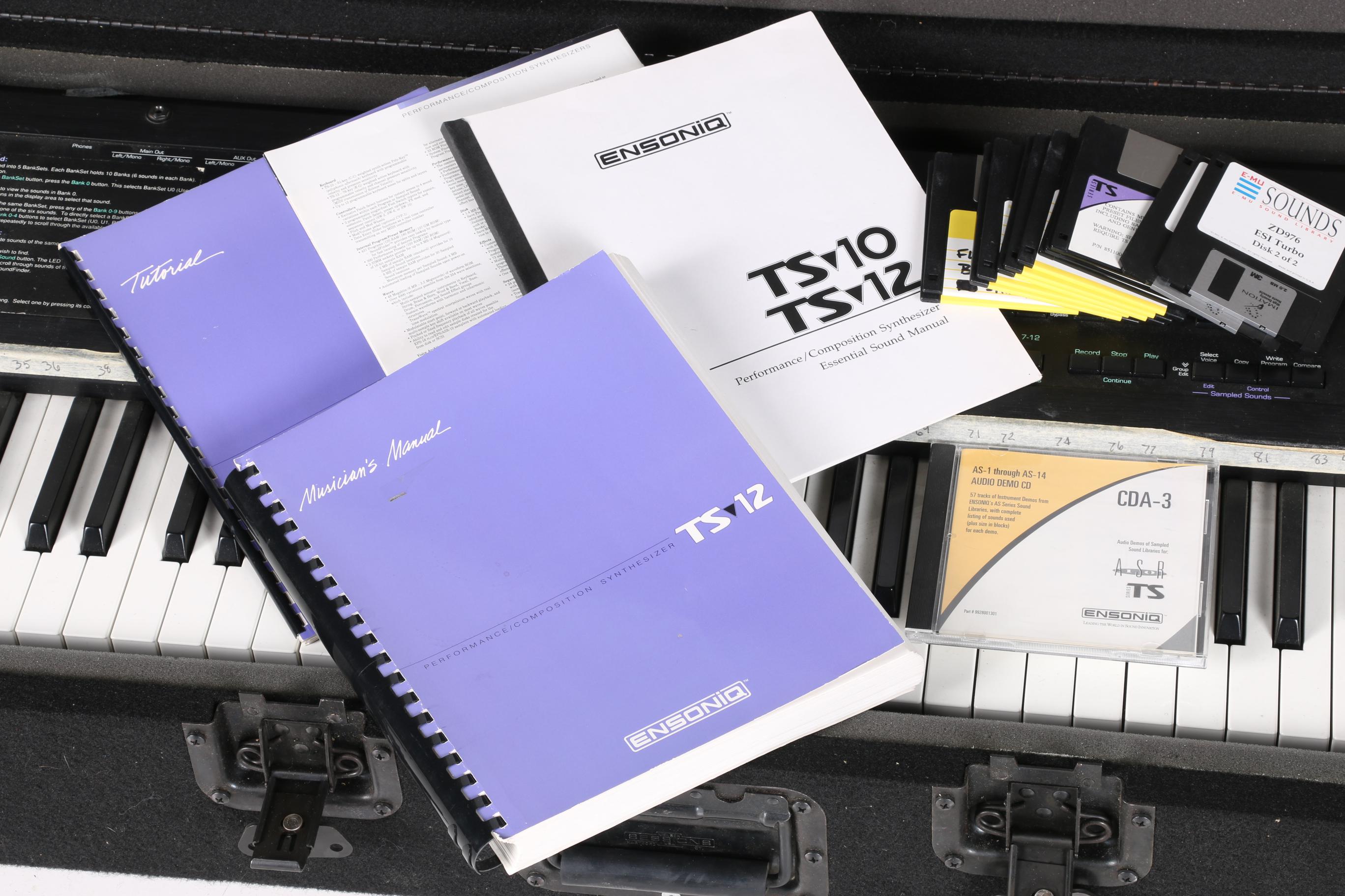 1990s Ensoniq TS-12 Synthesizer and "Rusted Root" Road Cases