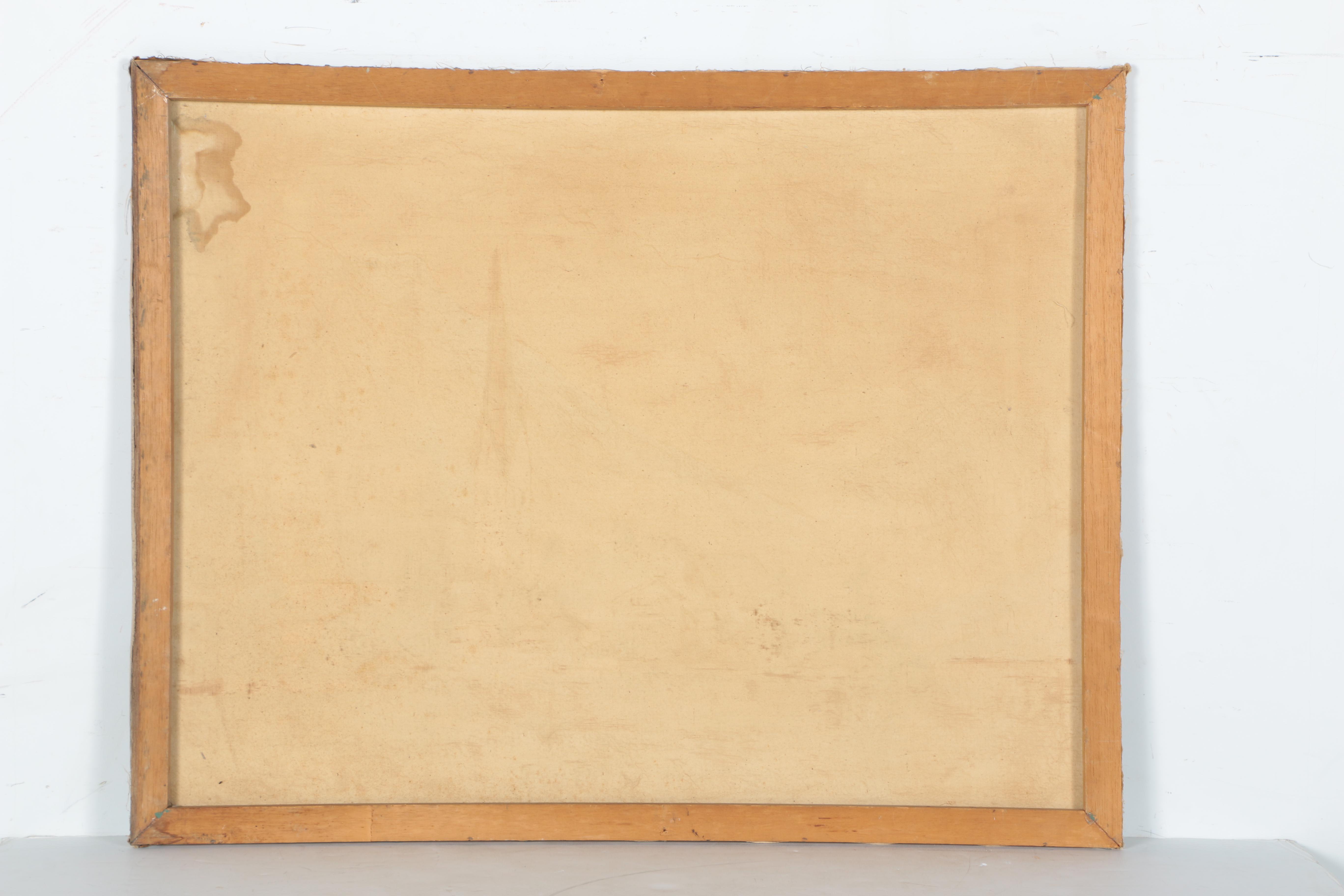 H. Schoissengeier Oil Painting on Canvas of a Seaside Village