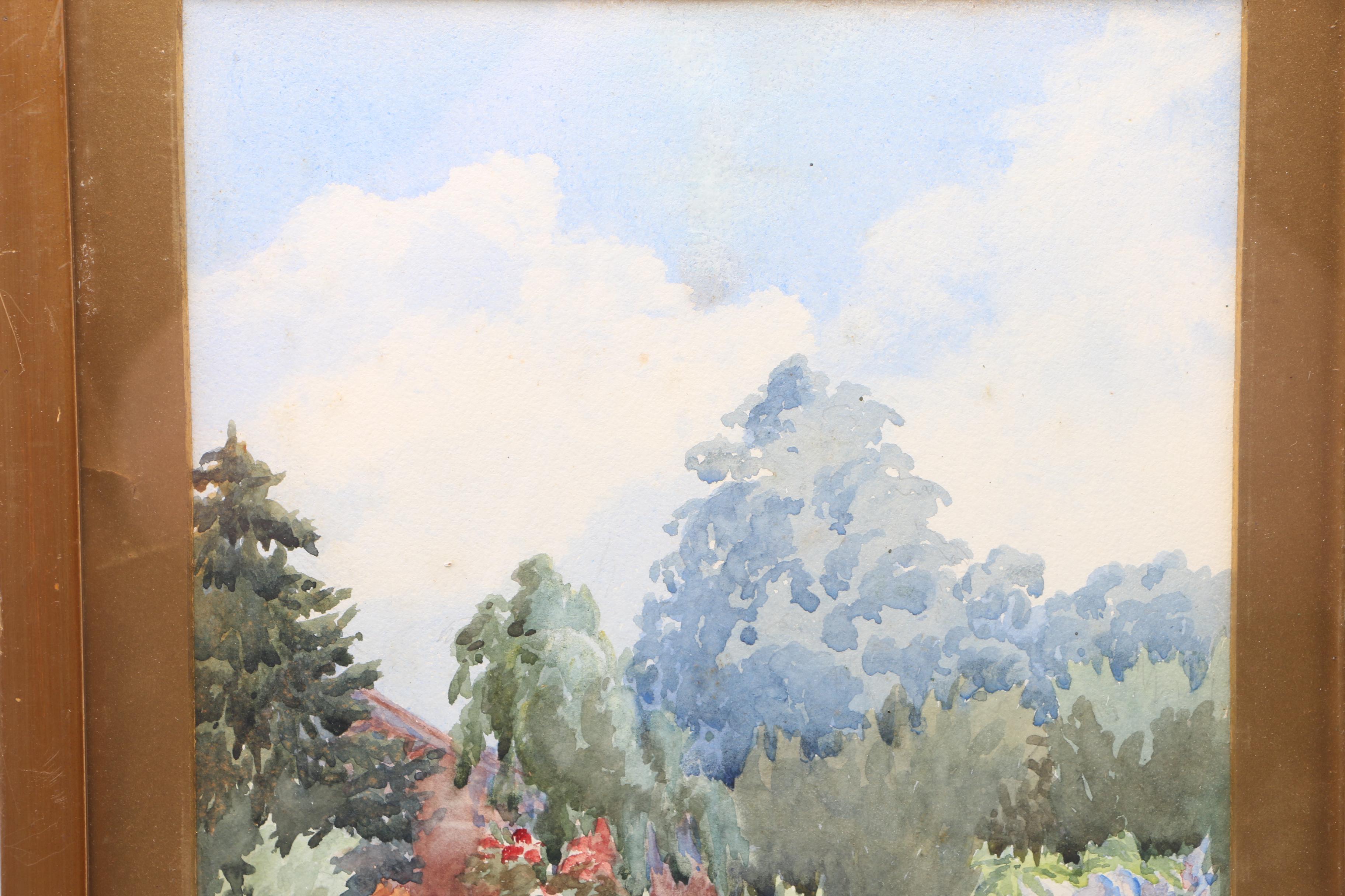 Asbury Watercolor Painting on Paper Garden Landscape