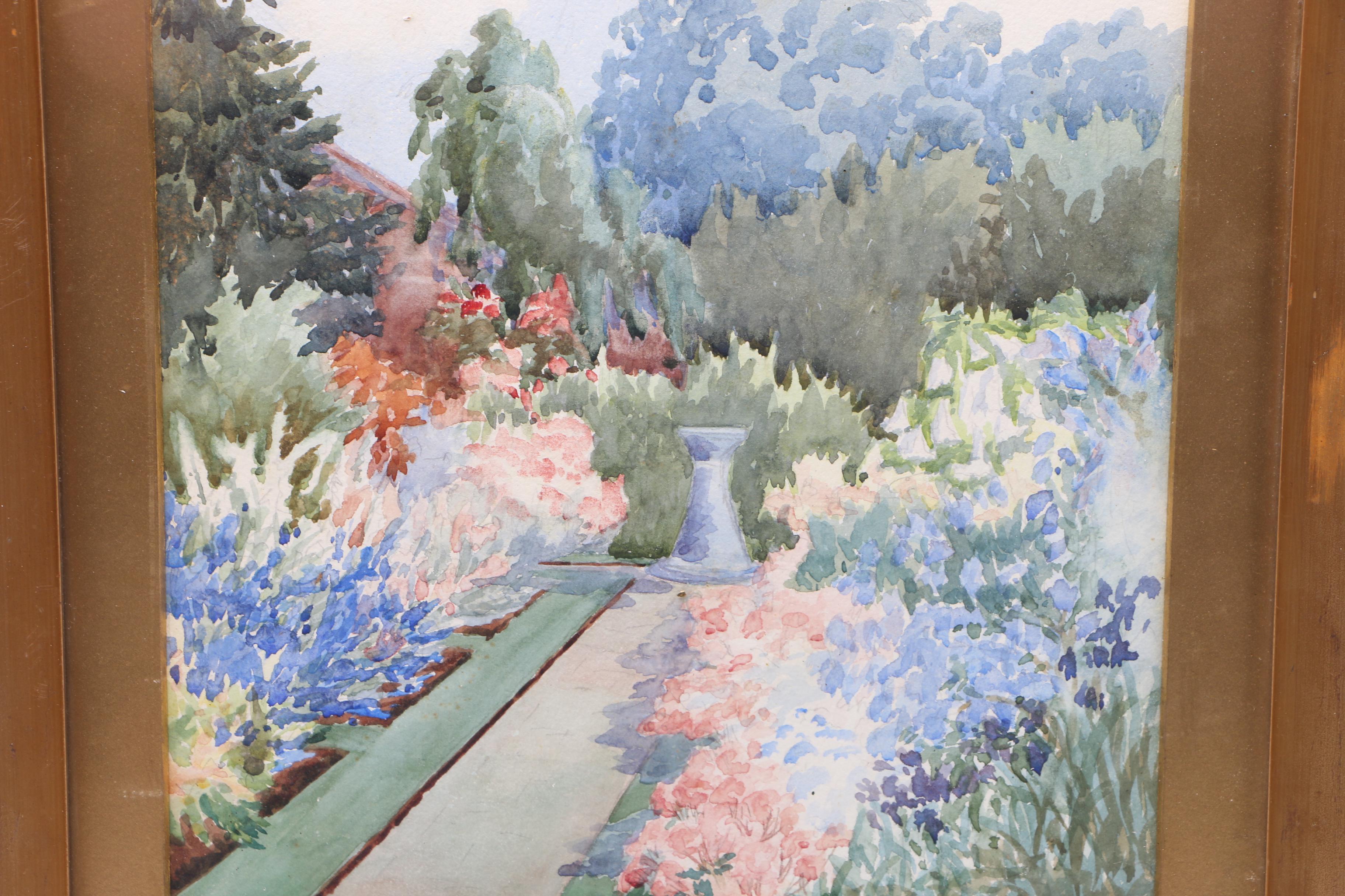 Asbury Watercolor Painting on Paper Garden Landscape