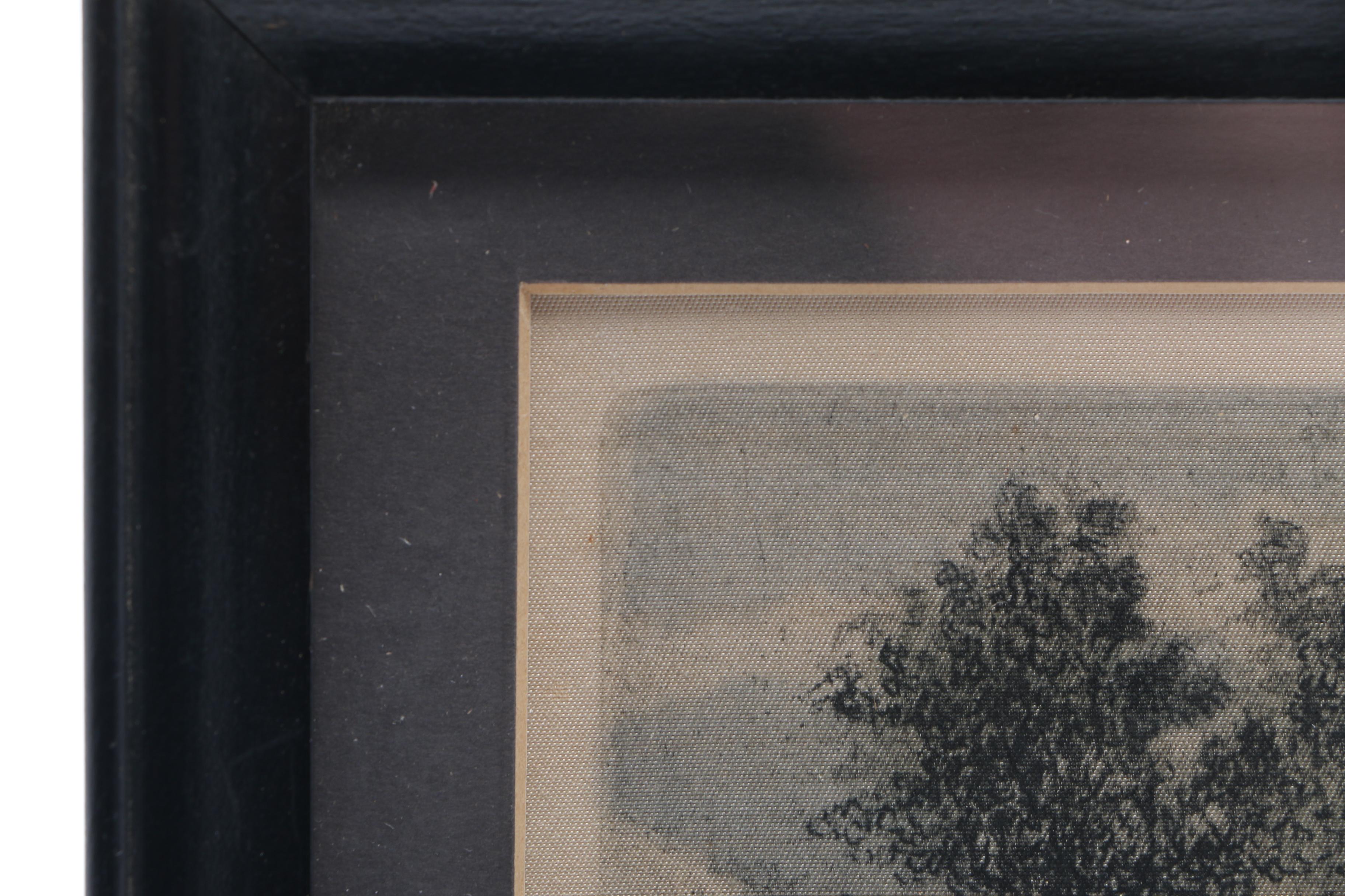 H. Leisch Signed Hand-colored Etching on Silk