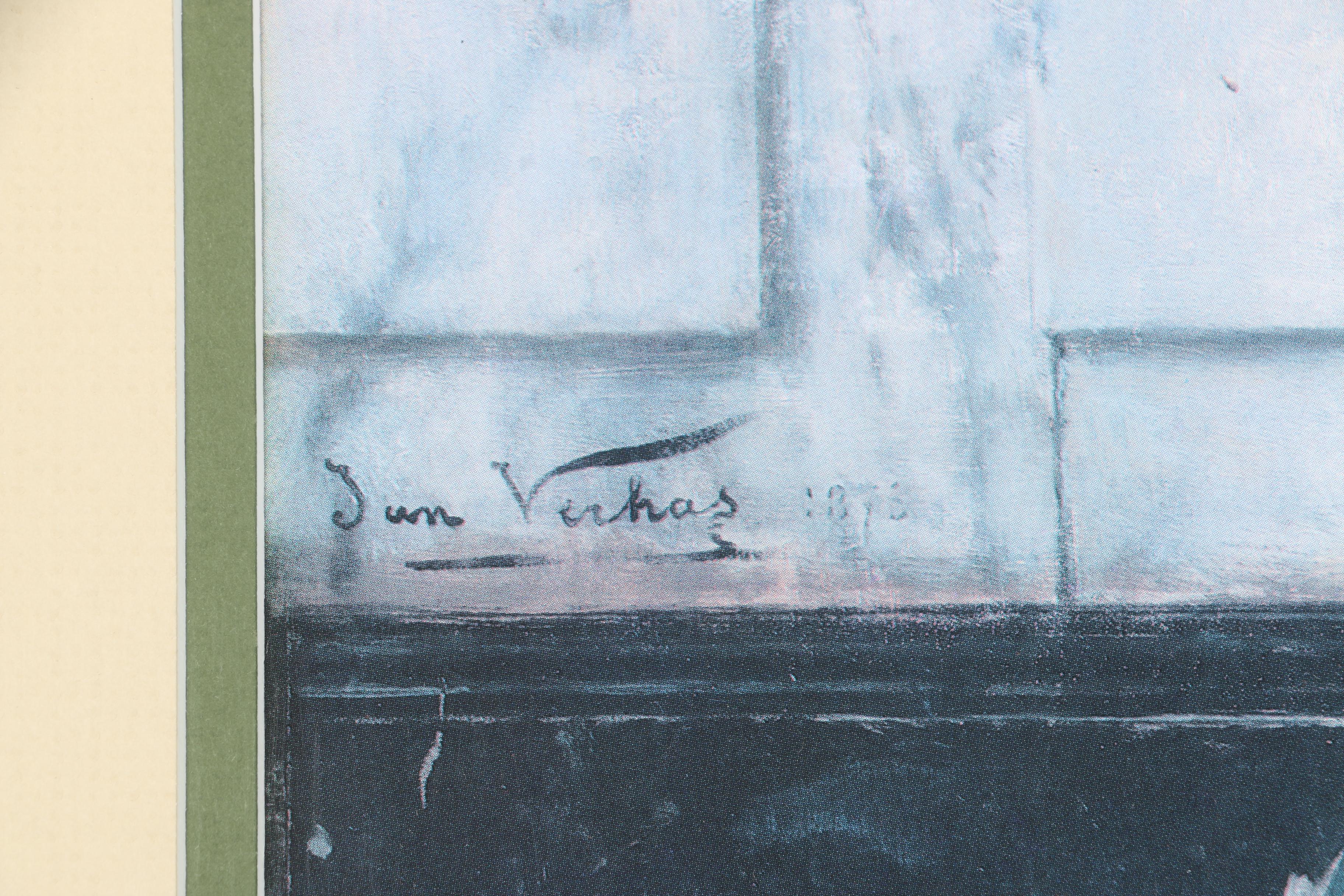 Reproduction Jan Verhas  Offset Lithograph "The Broken Flower Pot"