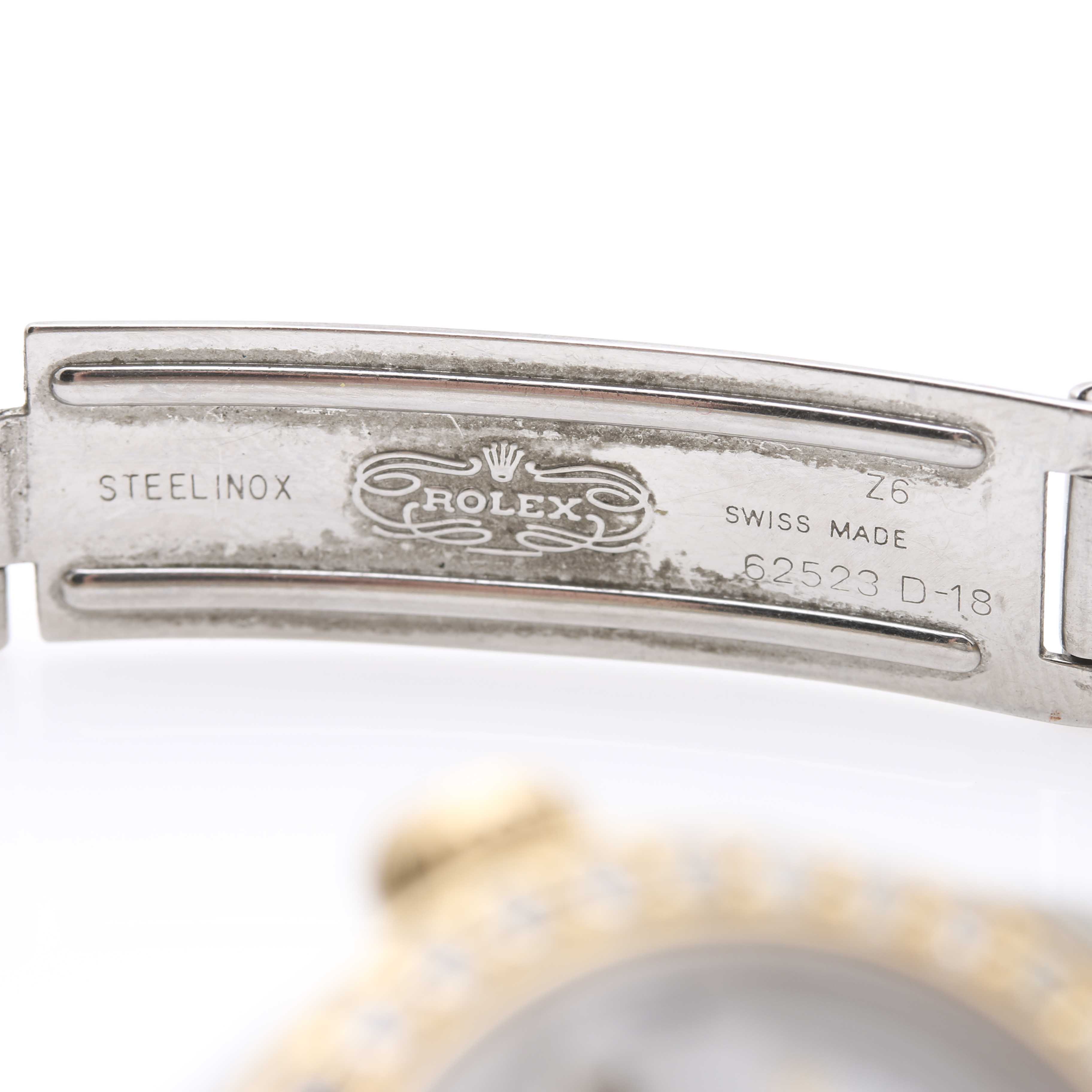 18K Yellow Gold and Stainless Steel Rolex Oyster Perpetual Datejust Model 69173 Diamond Watch