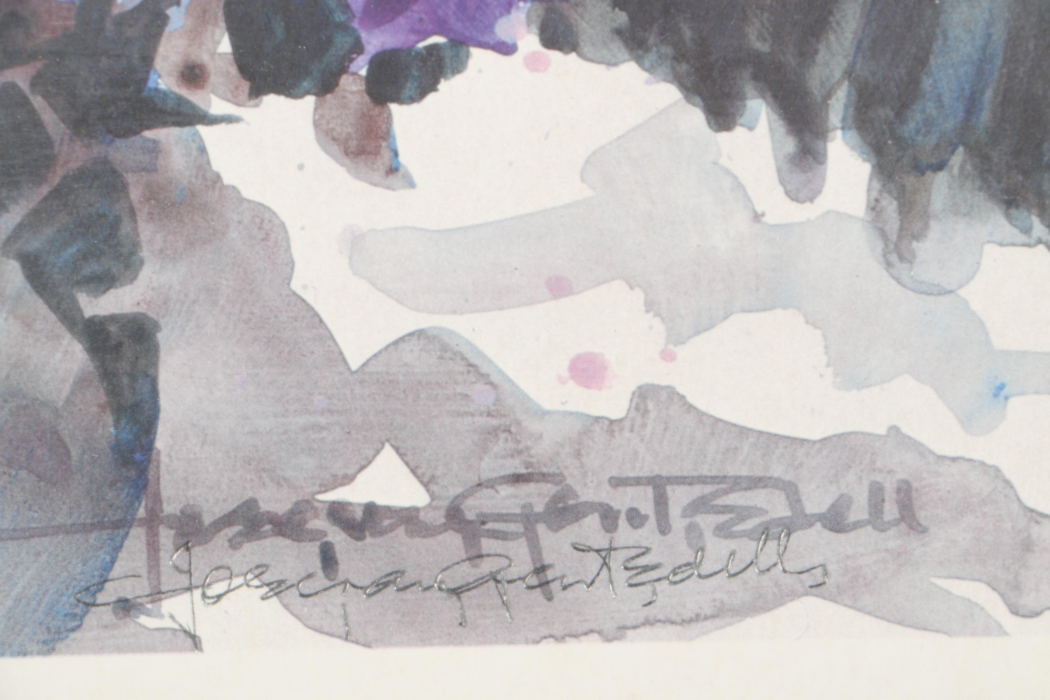 Josie Van Gent Edell Limited Edition Offset Lithograph of Flowers