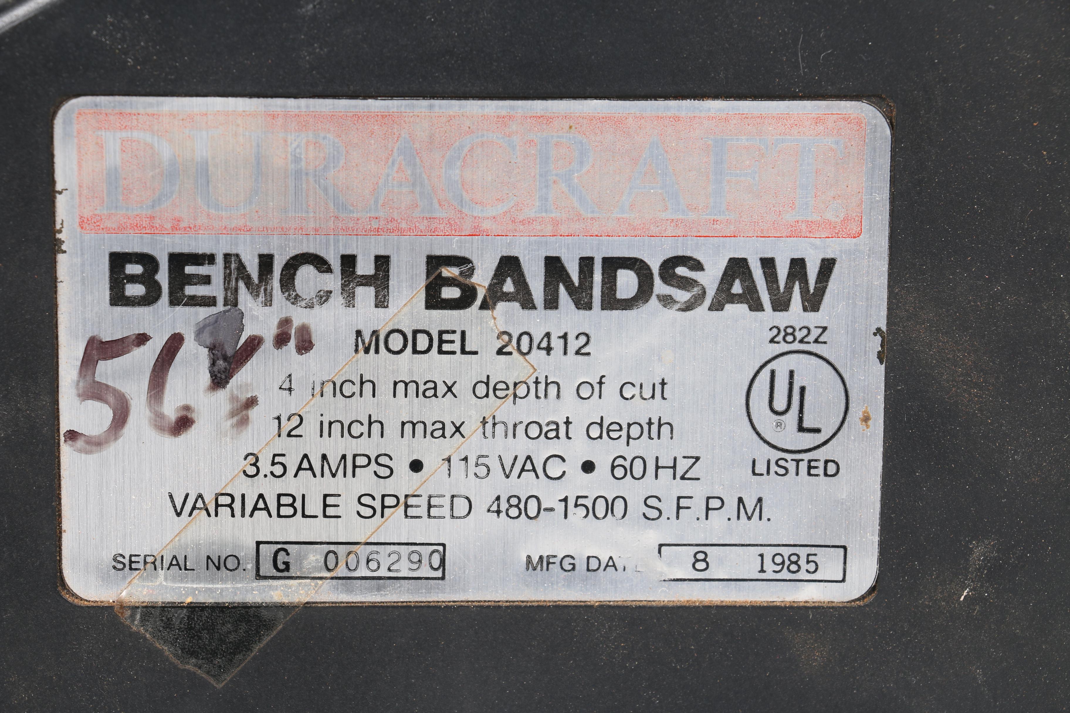 Duracraft Bench Bandsaw